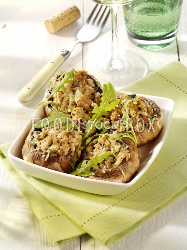 Gefüllte Champignons mit Rucola 2