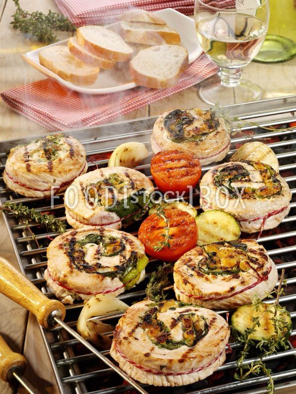 Gegrillte Putenfleisch-Schnecken