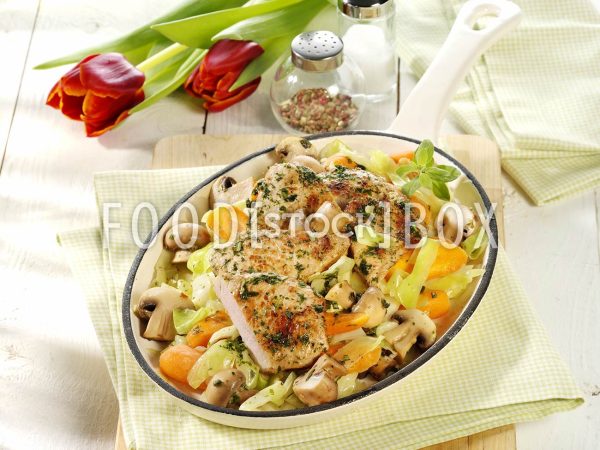 Gemüsepfanne mit Schnitzel 2