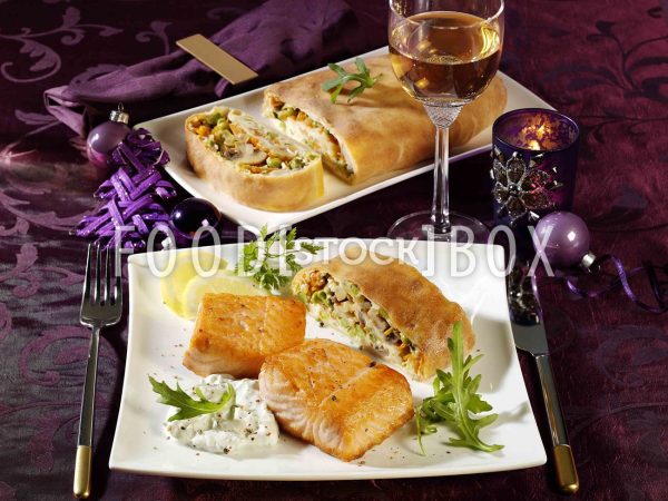Gemüsestrudel mit Lachs 2