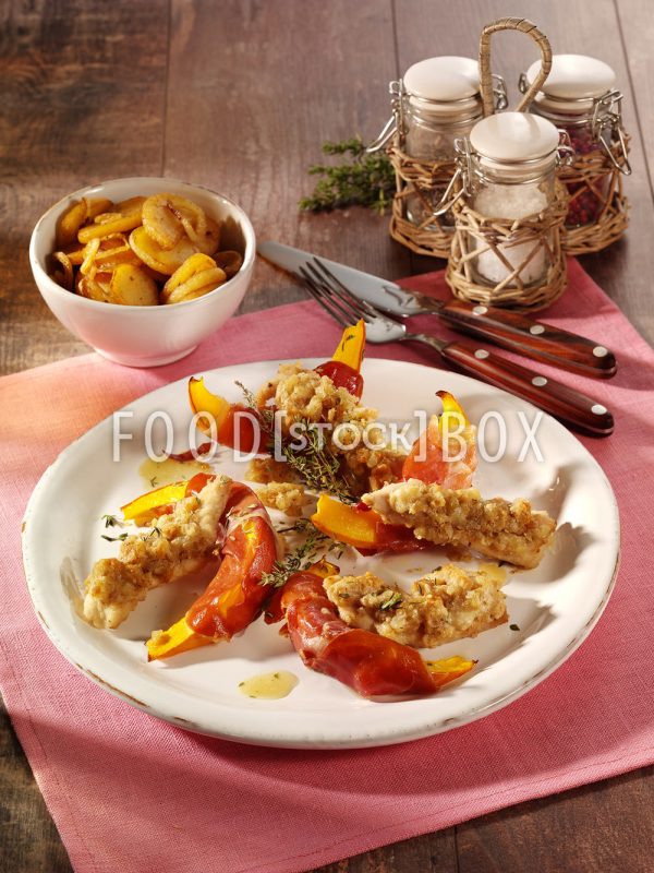 Hähnchenbrustfilets mit Kürbis