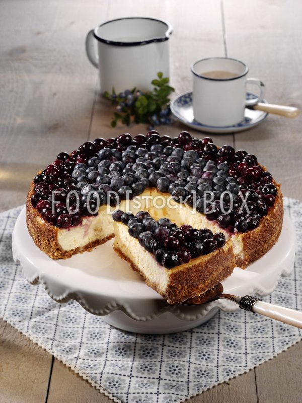 Ingwer-Cheesecake mit Blaubeeren