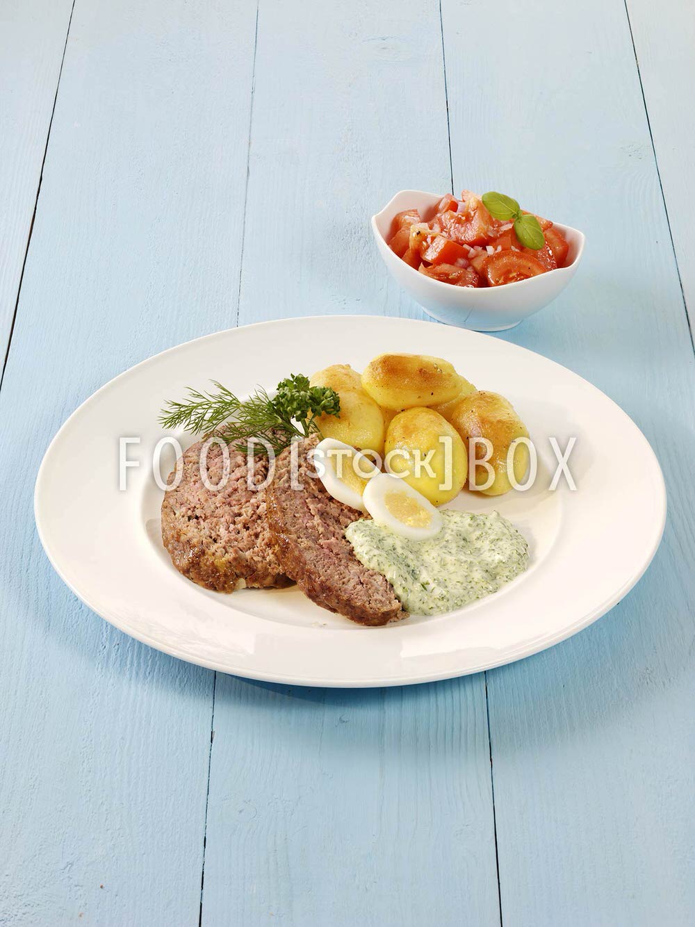 Hackbraten mit grüner Sauce 3