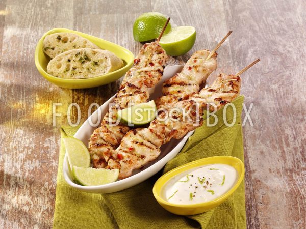 Hähnchenspieß mit Limettensauce 2