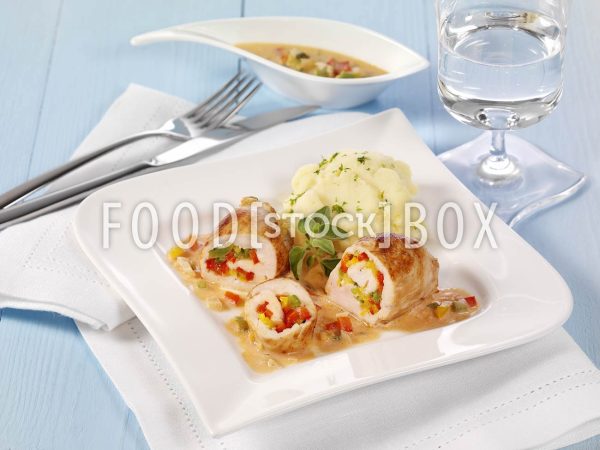 Hähnchenröllchen Paprika-Kräuter-Sahne