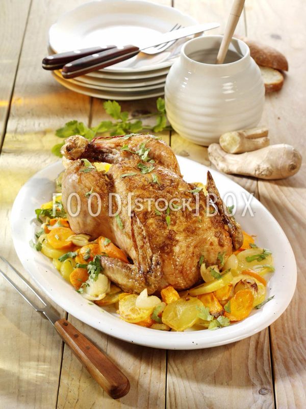 Hähnchen mit Ingwerkruste