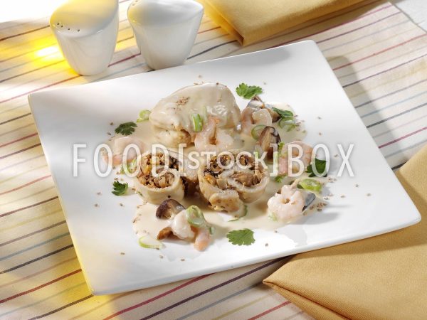 Hähnchenrouladen mit Garnelen