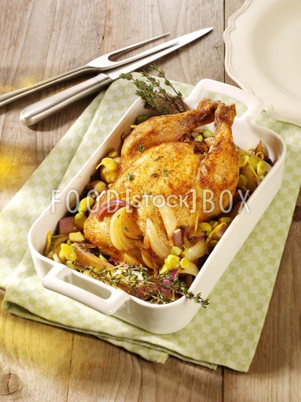 Hähnchenschmorbraten mit Zwiebeln
