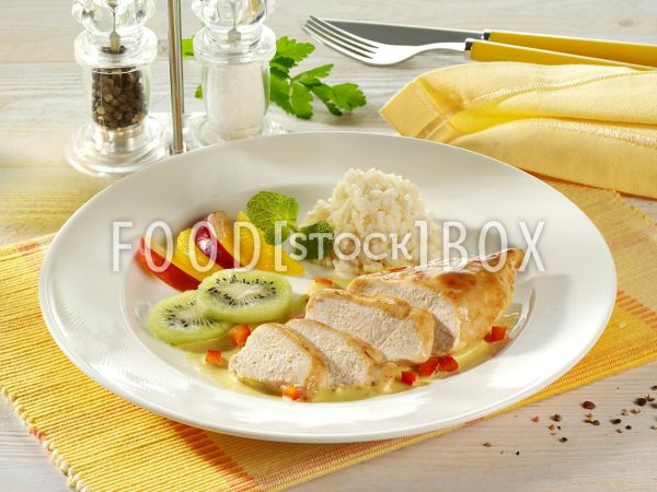 Hähnchenbrust mit warmen Früchten