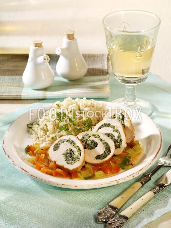 Hähnchenrouladen mit Frischkäsefüllung / Cholesterinarm