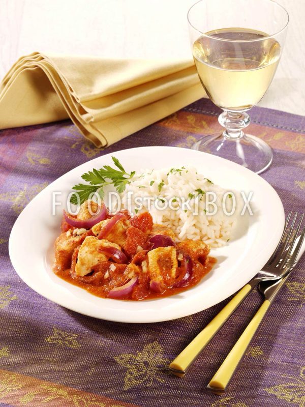 Ingwer-Tomaten-Hähnchen-Curry / Salzarm