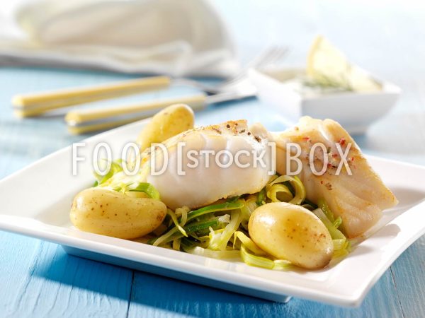 Kabeljau mit Lauchgemüse