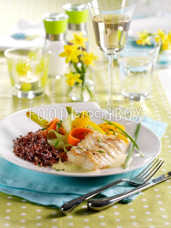 Kabeljau mit Orangen-Senfsauce