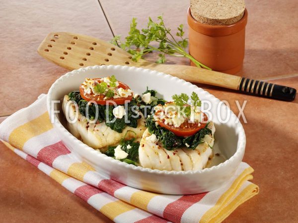 Kabeljau mit Spinat und Tomaten/Diabetiker