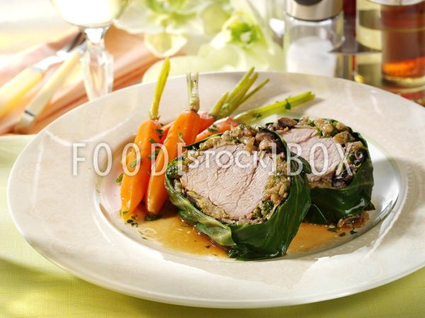Kalbsfilets in Mangold-Champignonhülle 2