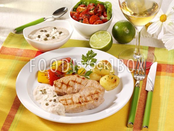 Kalbssteak mit Thunfischdip