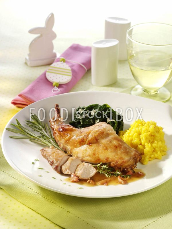 Kaninchen mit Safran-Risotto 2