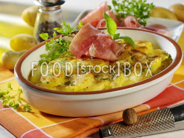 Kartoffelgratin mit Parmaschinken