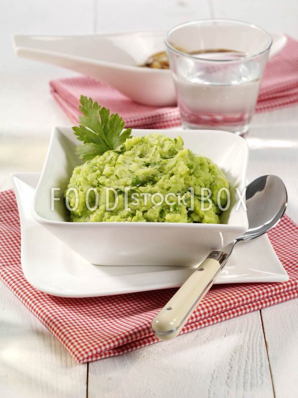 Kartoffelpüree mit Erbsen 2