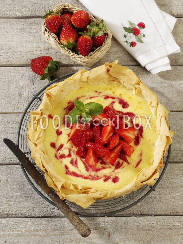Knuspriger Erdbeer-Käsekuchen