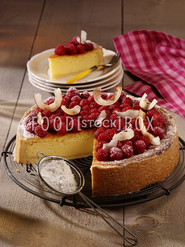 Kokos-Himbeer-Käsekuchen