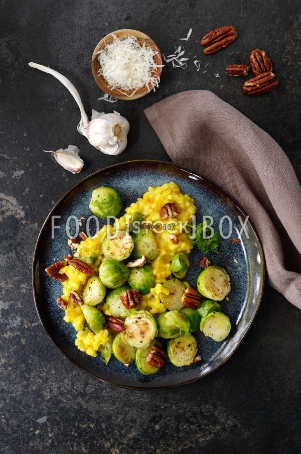 Kürbis-Rosenkohl-Risotto