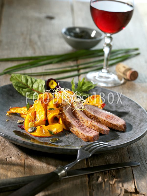 Kürbissalat mit Entenbrust