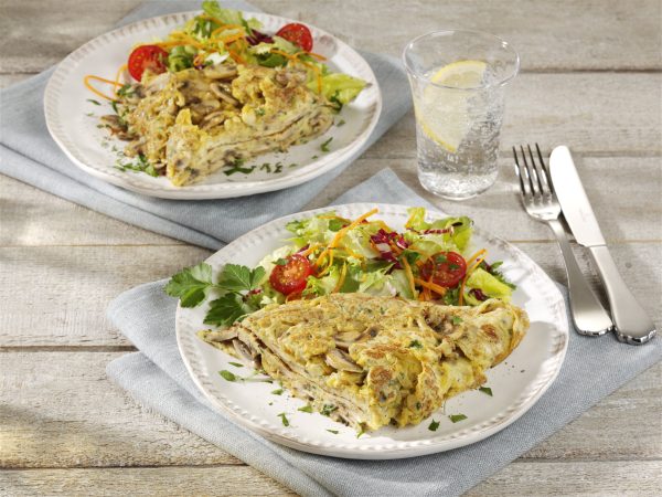 Low Carb Leichtes Omelett mit Champignons
