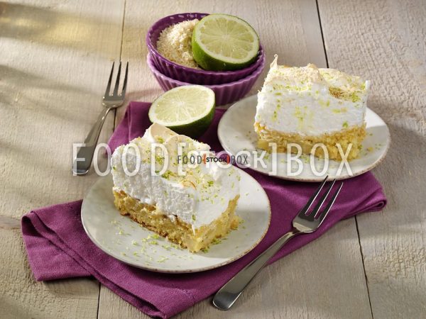 Limetten-Kokosbaiser-Schnitten