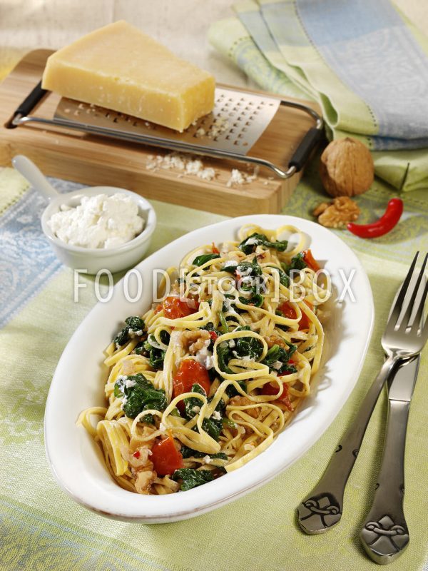 Linguine mit Spinat