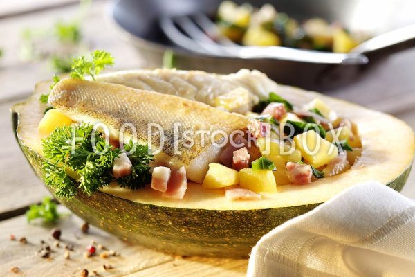 Kürbisgemüse mit Zanderfilet