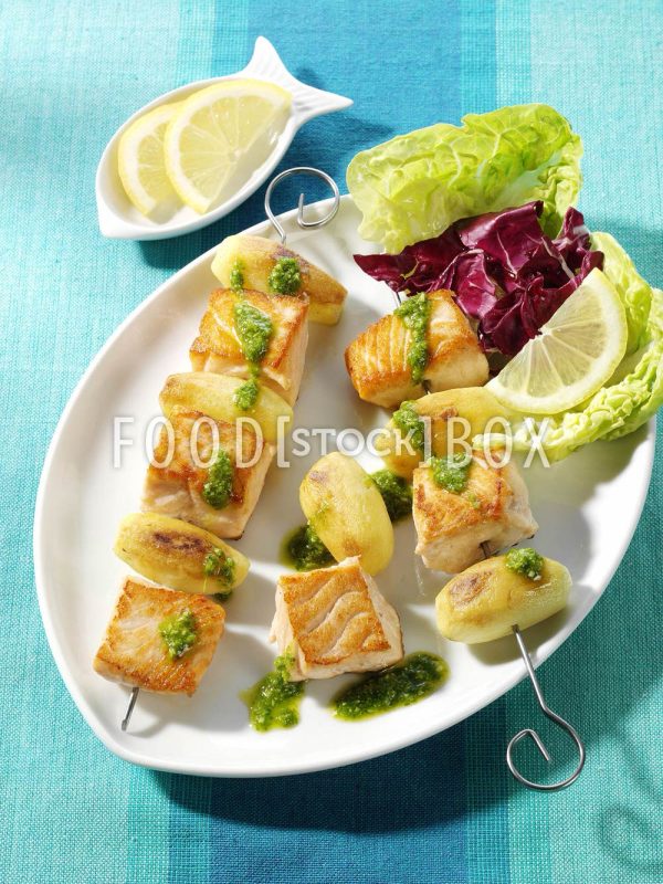Lachs-Kartoffel-Spieße