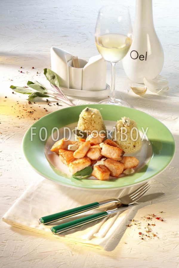 Lachsrisotto mit Gorgonzola