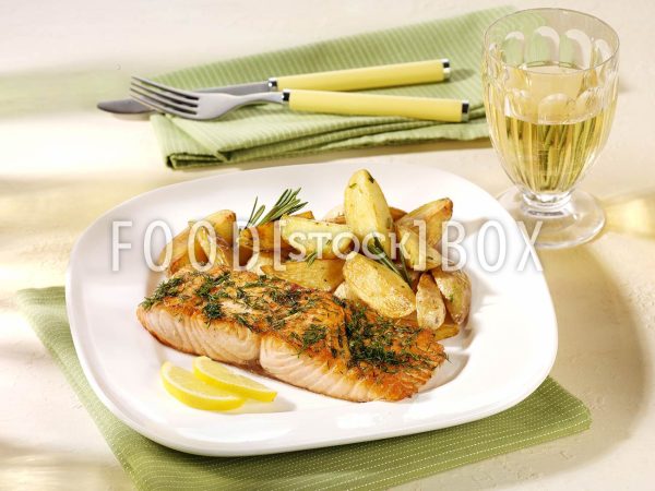 Lachssteak mit Rosmarinkartoffeln / Laktosefrei 1