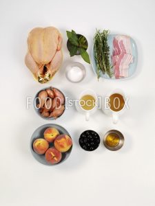 Maispoularde mit Pfirsichen & Schalotten Setp 1