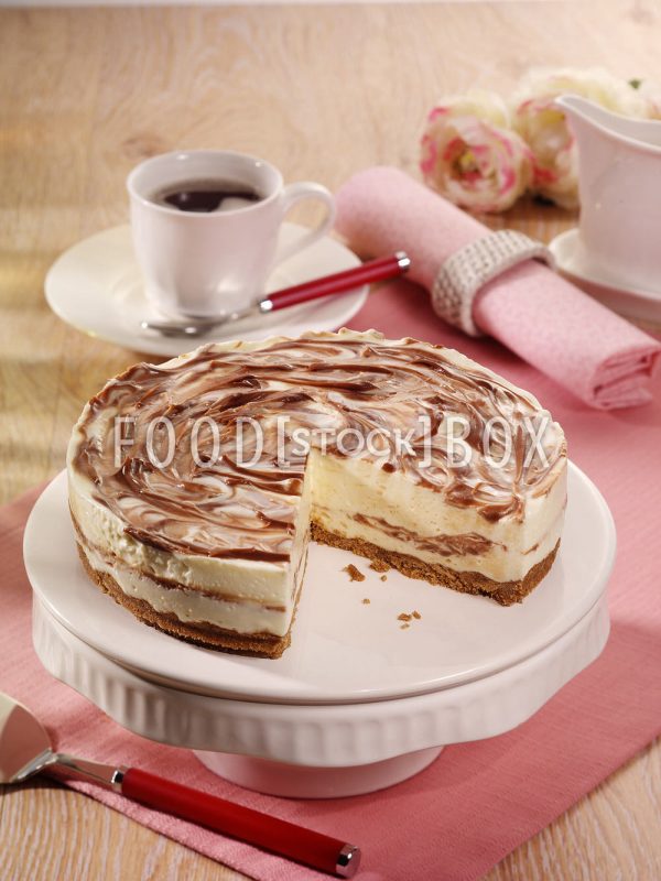 Marmorierter Käsekuchen ohn Backen