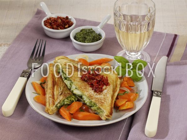 Mozzarella-Schnitzel mit Möhren-Schalotten-GemuÃàse
