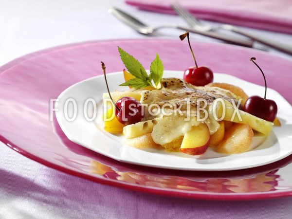 Gratinierter Obstsalat