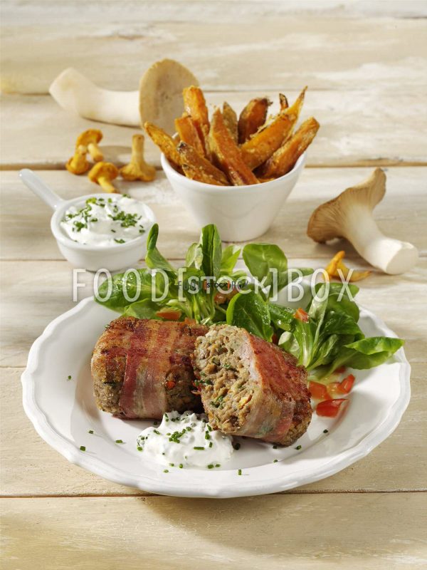 Pilzfrikadellen mit Quarkdip