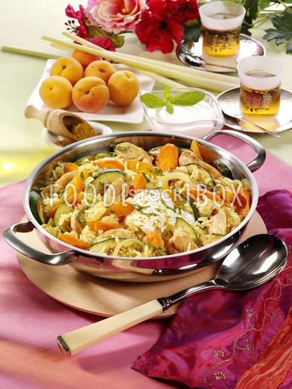 Orientalische Geflügel-Reis-Pfanne