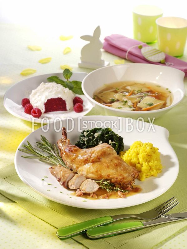 Kaninchen mit Safran-Risotto 1