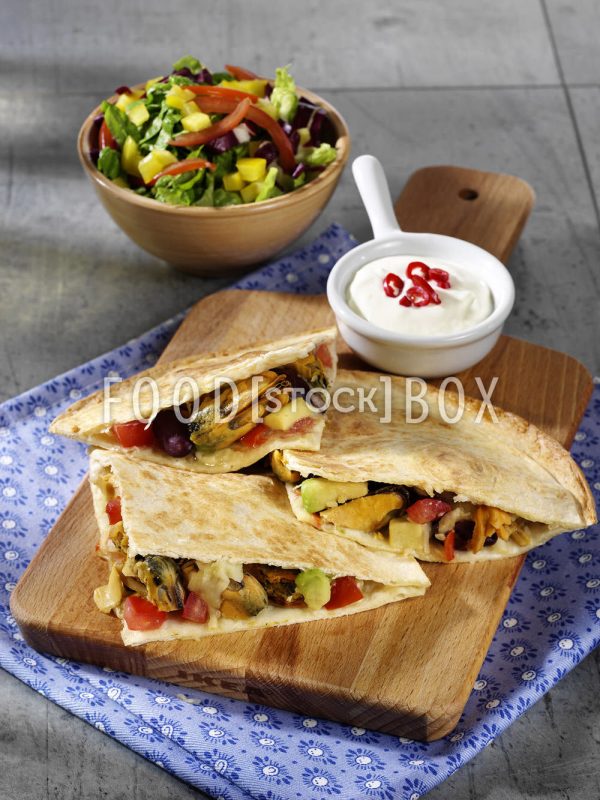 Quesadillas mit Muschelfüllung