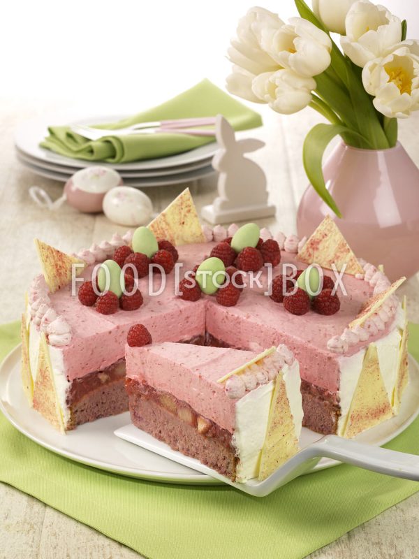 Rhabarber-Himbeertorte