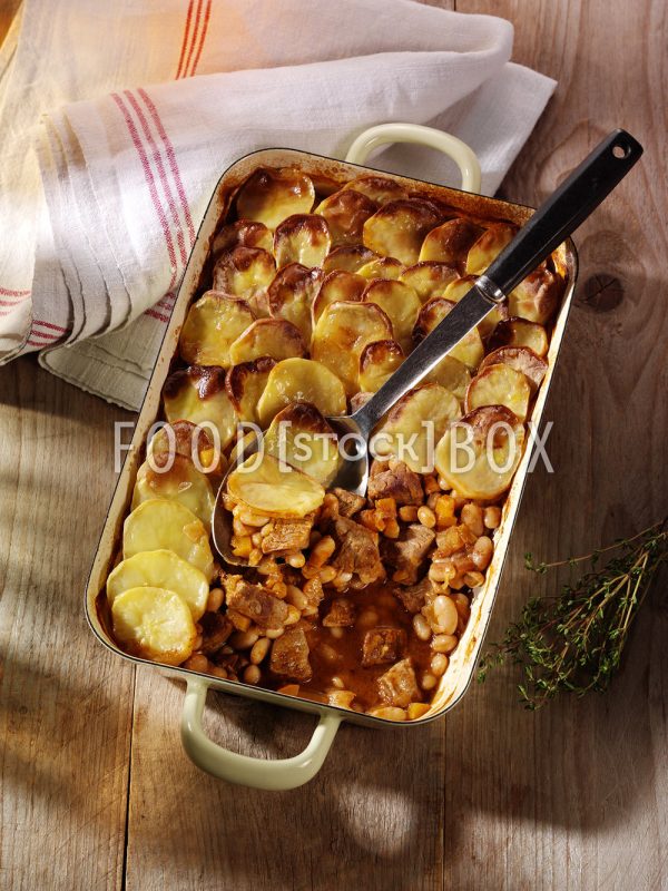 Rindfleisch mit Bohnen & Kartoffelhaube aus dem Ofen