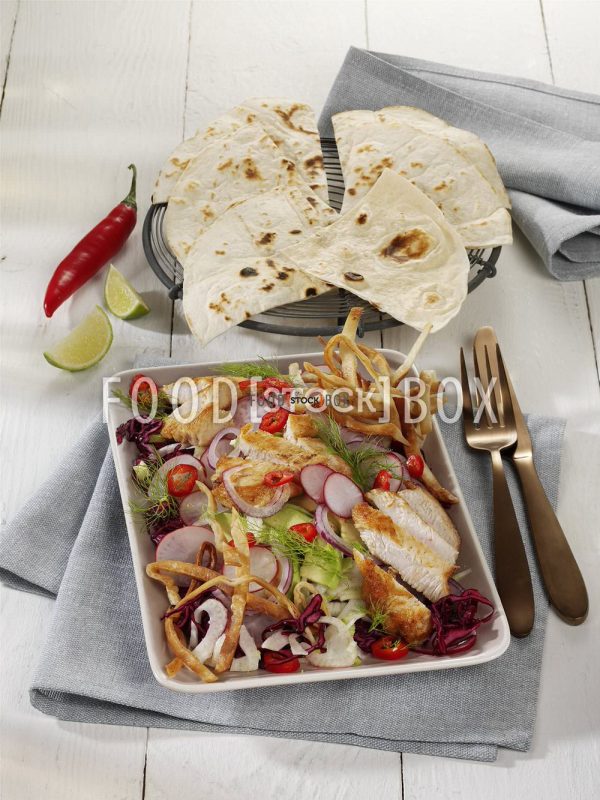 Salat mit Putenstreifen