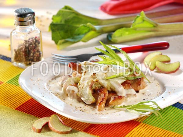 Putenbrust mit Rhabarber-Haube