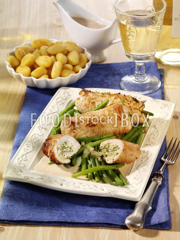 Putenröllchen mit Bohnen