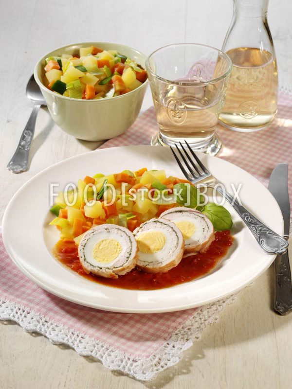 Putenröllchen mit Tomaten
