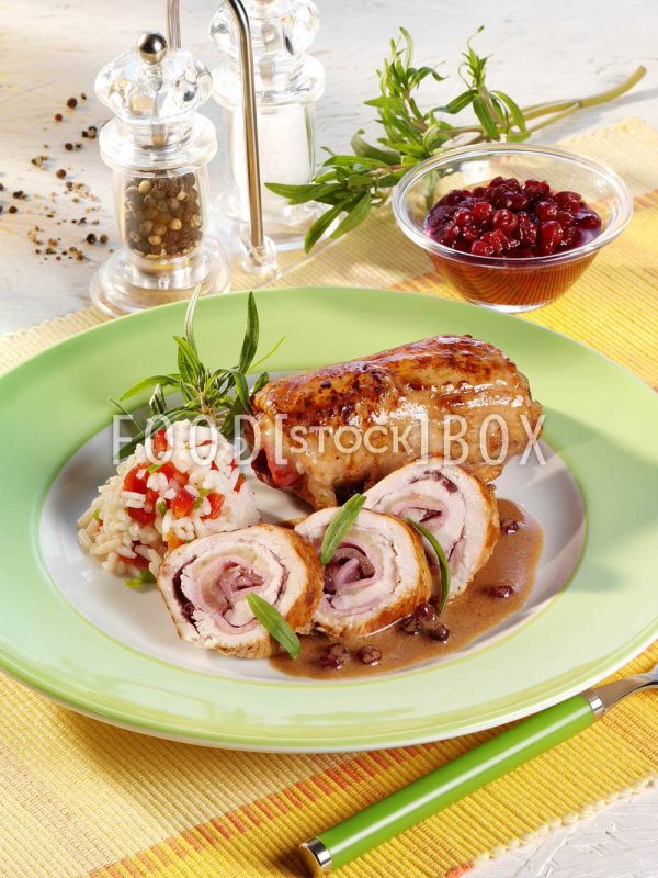 Putenroulade mit Ananas-Füllung