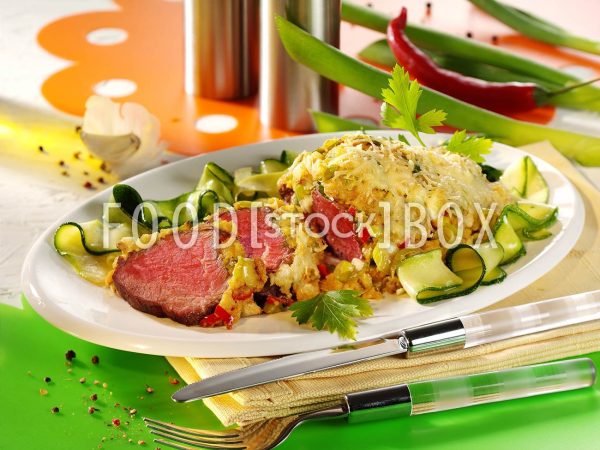 Überbackenes Rinderfilet